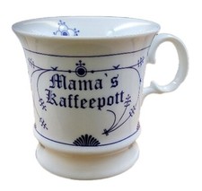 Mamas Kaffeepott  Porzellan Kaffeebecher Kaffeetasse Teetasse Indisch Blau