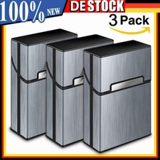 3stk Zigarettenetui Alu Zigarettenbox Zigarettendose für 20 Zigaretten Etui Neu