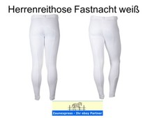 Herrenreithose weiß, Turnierreithose Karneval mt Kniebesatz Gr. 44-54
