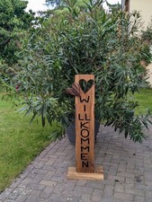 Willkommensschild aus Eiche