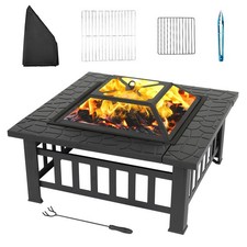 Feuerschale mit Funkenschutz Grill Feuerstelle BBQ Feuerkorb Grillrost Garten DE