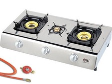 NGB-300 Edelstahl Gaskocher 3 flammig 10KW Gasherd Campingkocher WOK Kocher