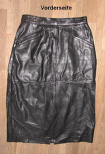 gut knielanger " NORMA " LEDERROCK / Rock  in schwarz aus Glattleder Gr. 38