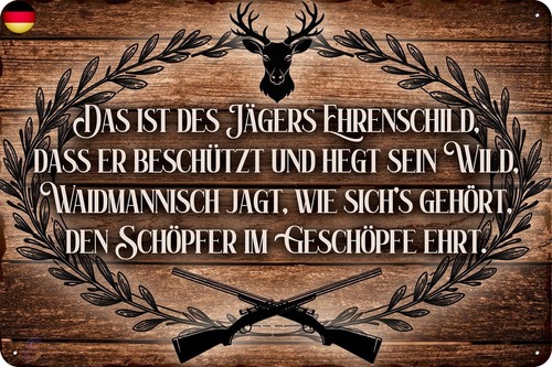 Retro blechschild für jäger - retro,
