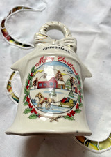 USA Weihnachtsglocke,  Merry Christmas Glocke 1987, Tischglocke mit Henkel,