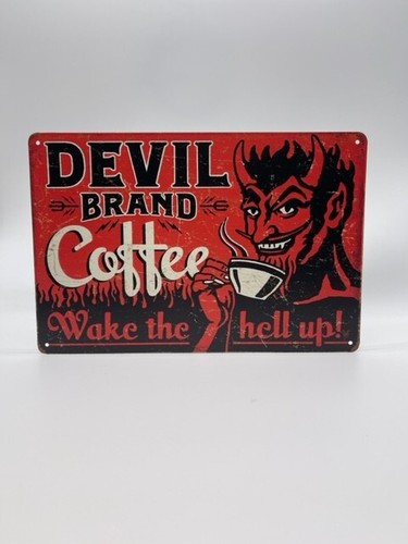 Blechschild devil coffee - blechschild,