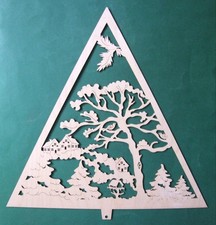 Silhouette Winterlandschaft Holz 36 x 37 cm Sperrholz Weihnachten Dekoration 