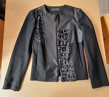 Kurzjacke Blazer MINX kurze Jacke Gr. 38 schwarz mit Leder-Fell-Imitat