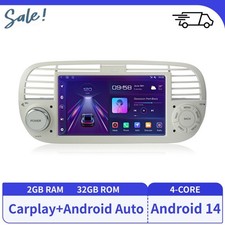 Autoradio Android14CarPlay GPS Navi WiFi SWC 2+32GB Für Fiat 500 500C 2007-2015 