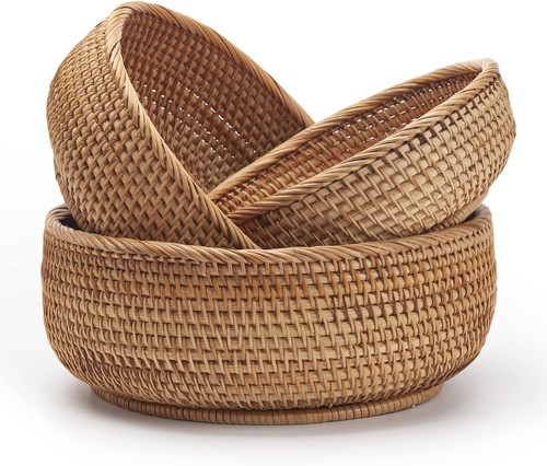 Obstschalen rattan gewebt - obstschalen,