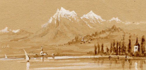 Alpensee landschaft miniatur - alpensee,