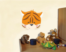 Samunshi Tiergesicht Tiger Wandtattoo Wandaufkleber Kinderzimmer  4 Größen