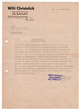 Willi Christofzik, Bauunternehmung Jena - Dienst-Zeugnis 1946 (Architektur DDR)