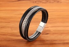 Armband herren schwarz silber - armband,