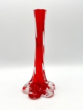 Vintage Glas Vase rot Twist -