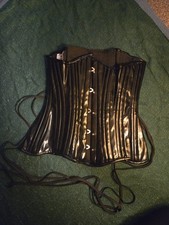 Latex Corset Korsett Metallverstärkt Hochwertig Schwarz