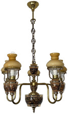 Kronleuchter Messing - Porzellan Lampe- Design Ruel Florentine