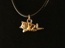 Katze Anhänger mit Kette 24 Karat Vergoldet Tier Kätzchen Cat Kitty Kitten Charm