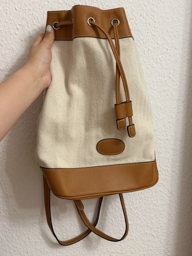 Beiger canvas leder look - beiger,