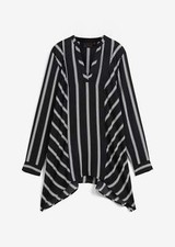 Longbluse Gr. 42 Schwarz Weiß