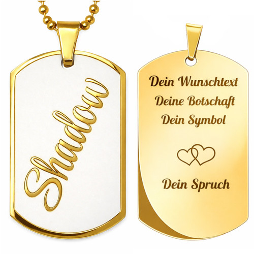 Edelstahl anhänger gold - gold, mit