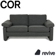 COR Conseta Stoff Zweisitzer Grau Sofa Neubezug