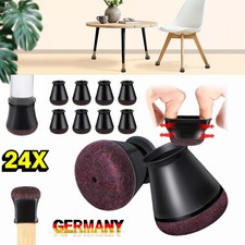 24 Stück Stuhlbeinkappen Schwarz Schutzkappen für Stuhlbeine Mit Filz Filzgleite