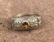 Art Déco 835 Silberring Citrin RG 52 (S 7033)