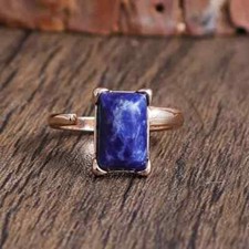 Rechteckiger Lapislazuli Ring