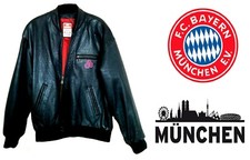 Das Original FC Bayern München Leder-jacke ECHT Lederjacke Schwarz Herren 50 = M