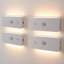 Magnetische LED Nachtlichter 4er Set, Bewegungsmelder, Dimmbar, 3000–6000K