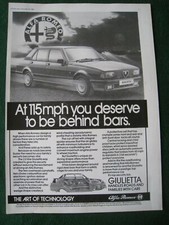 ALFA ROMEO GIULIETTA AUTO STRASSEN- UND FAMILIENPFLEGE 1984 ANZEIGE CA. A4 GRÖSSE DATEI 5