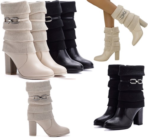 Damen stiefeletten strick - stiefeletten,