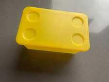 Gelbe Aufbewahrungsbox mit Klappdeckel von Ikea 16x10x8 cm