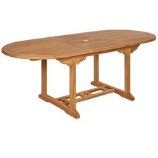 B-Ware Gartentisch Ausziehbar Holz Esstisch Gartenmöbel Teak Holz 150x90x75cm