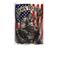 Biker Ride Skull Flagge Fahne Banner Werkstatt Garage Club Deko USA Club Flag