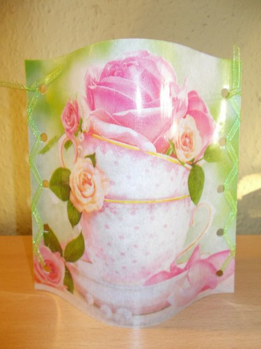 Deko windlicht rosen tasse - windlicht, in