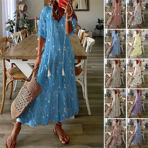 Damen boho maxikleid - boho,
