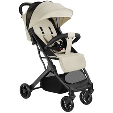 Buggy-Kinderwagen Finn, klappbar, 5-Punkt-Gurt Buggy Babywagen grau/beige B-Ware