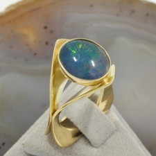 Wert 1100 € Opal Ring 585 14 Karat Gelb Gold