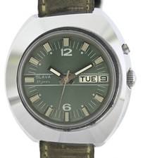 NOS Slawa/Slava Vintage Automatic Herrenuhr Tag/Datum CCCR Box Papiere aus 1979