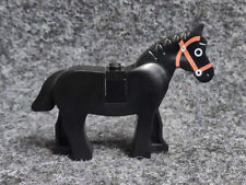 Lego 1 x 4493c01pb02 Pferd schwarz Zaumzeug braun - Ritter 6074 6085 6080 6040