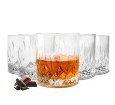 6 Whisky Gläser 280ml mit Relief Wassergläser Trinkgläser Cocktailgläser Gläser