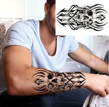 Temporäres Tattoo Skull Tribal Muster Punk Rockabilly Rock Schädel Totenkopf