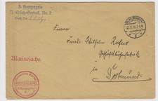 Briefhülle 1916 Marinesache