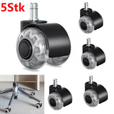 5X Bürostuhl Rollen leise & kratzerfrei Universal Hartbodenrollen Stuhlroll