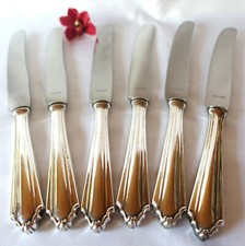 6 große BSF Messer 800 Silber Friederike Speisemesser 25,5 cm / ev 376(17)