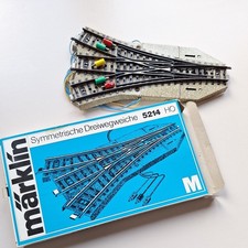 Märklin 5214 H0 M-Gleis Dreiwegweiche guter Zustand in OVP