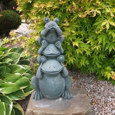 Steinfigur Frösche Relax