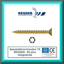 Spanplattenschrauben Vollgewinde Reisser verzinkt 3x12-6x70 Torx Holzschrauben e